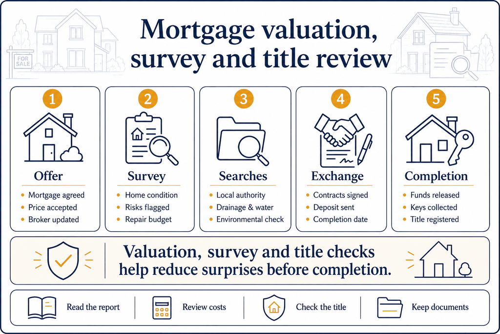 Mortgage valuation survey and title review