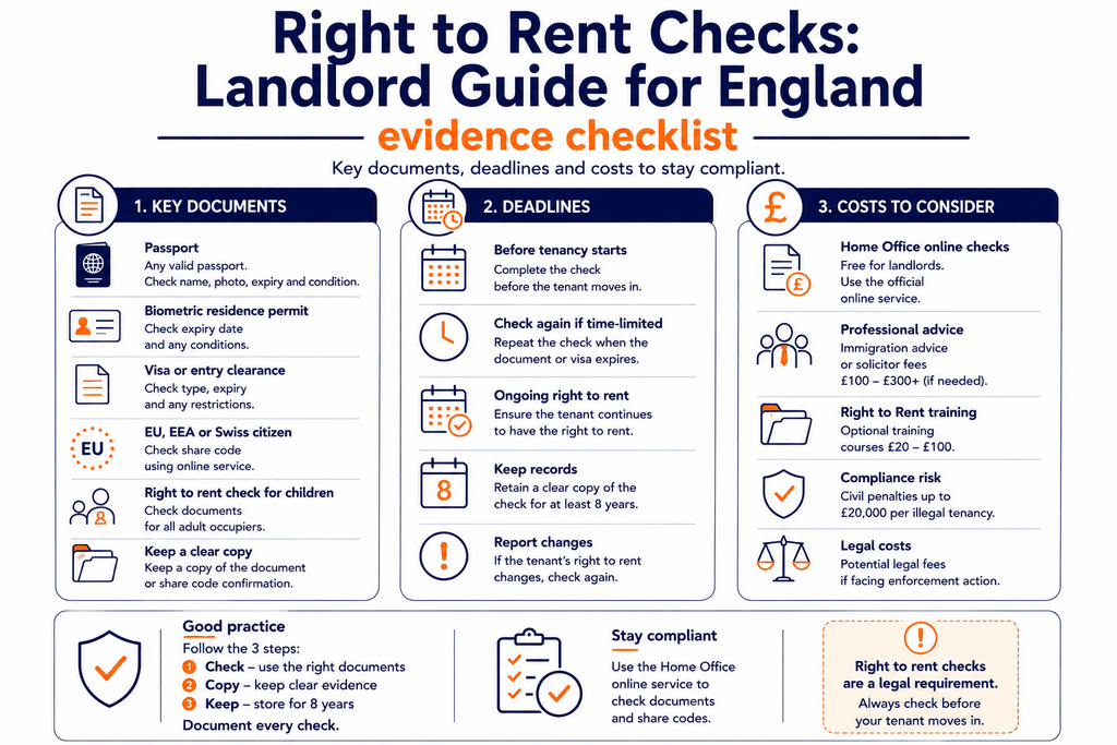 Right to Rent Checks: Navigating UK Landlord Obligations 3 Landlord Guide for England evidence checklist