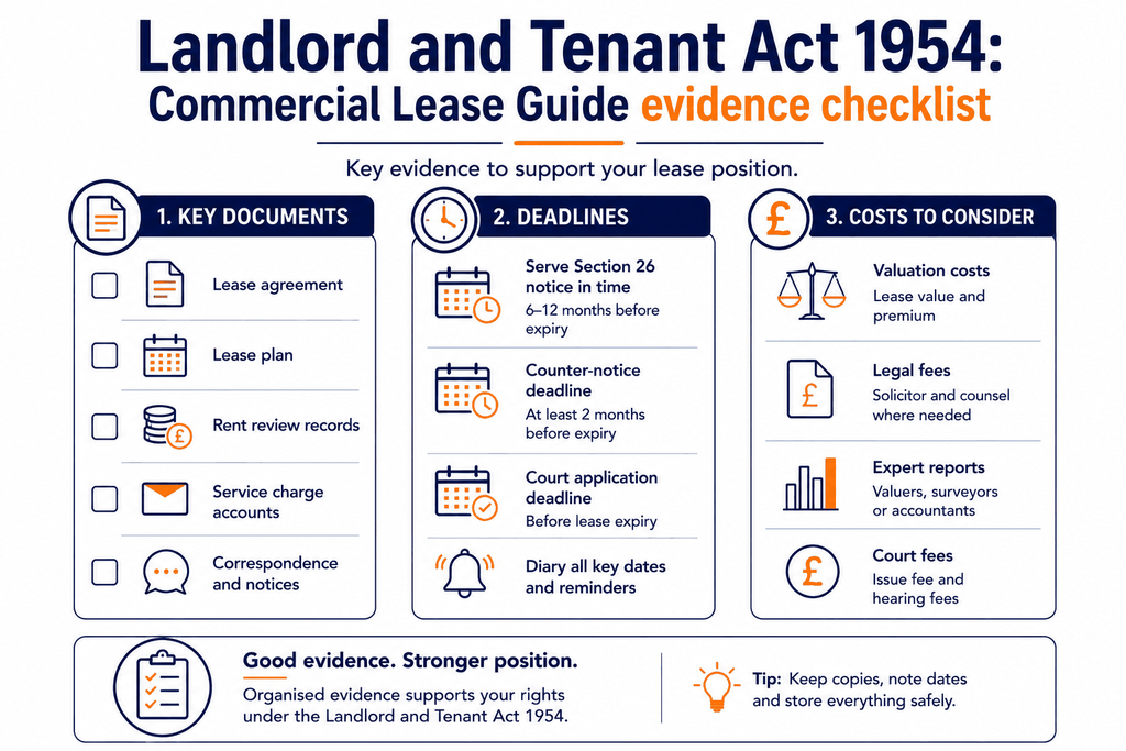 Landlord and Tenant Act 1954: Commercial Lease Guide 3 Commercial Lease Guide evidence checklist