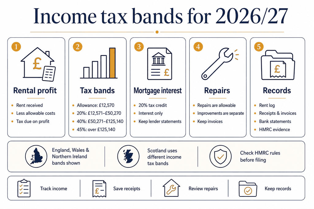 Tax on Rental Income in the UK 1 Income tax bands for 202627