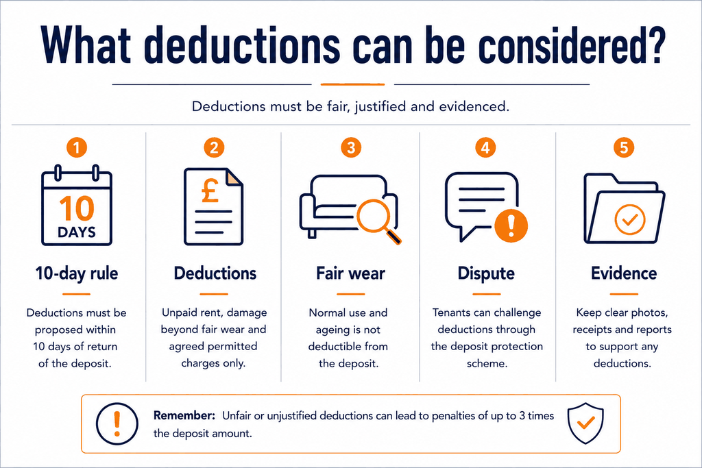 How Long Does a Landlord Have to Return a Deposit? 1 What deductions can be considered