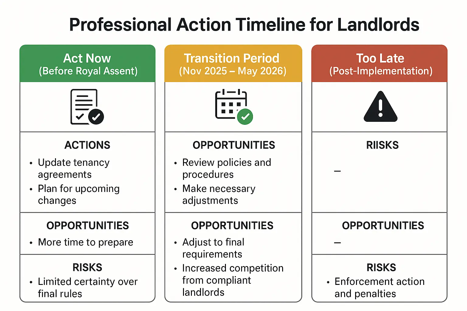 Smart Landlord Action Timeline