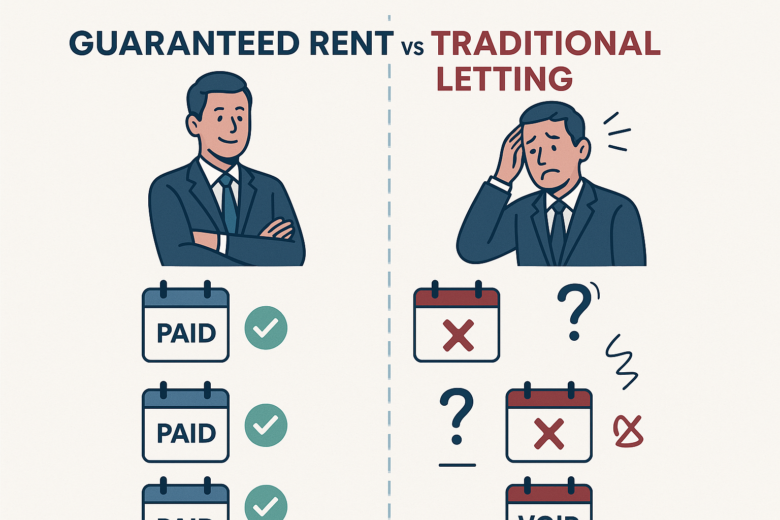 Guarantee rent vs Traditional Letting