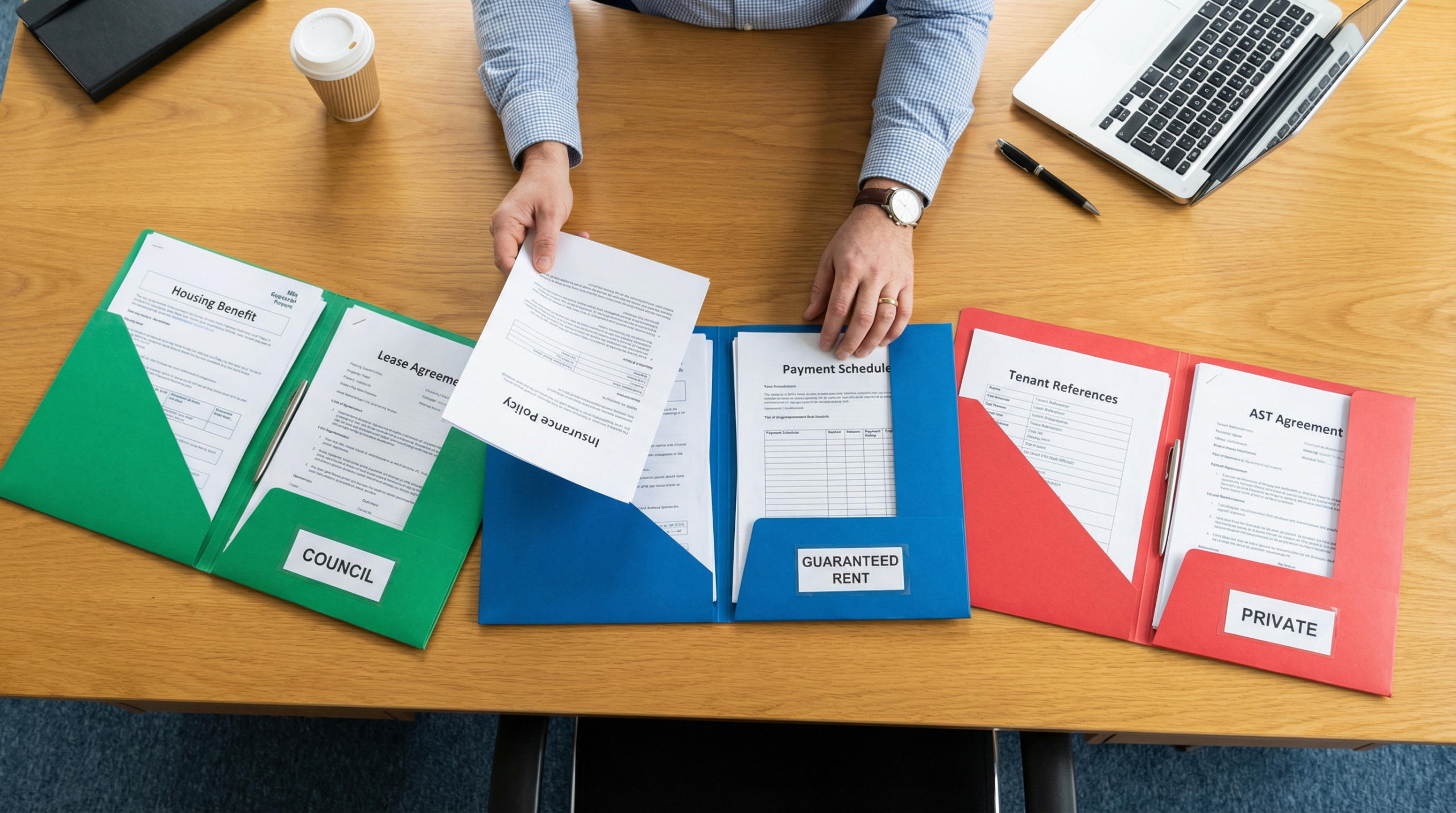 Comparison chart showing landlord options for council letting, guaranteed rent, and private letting