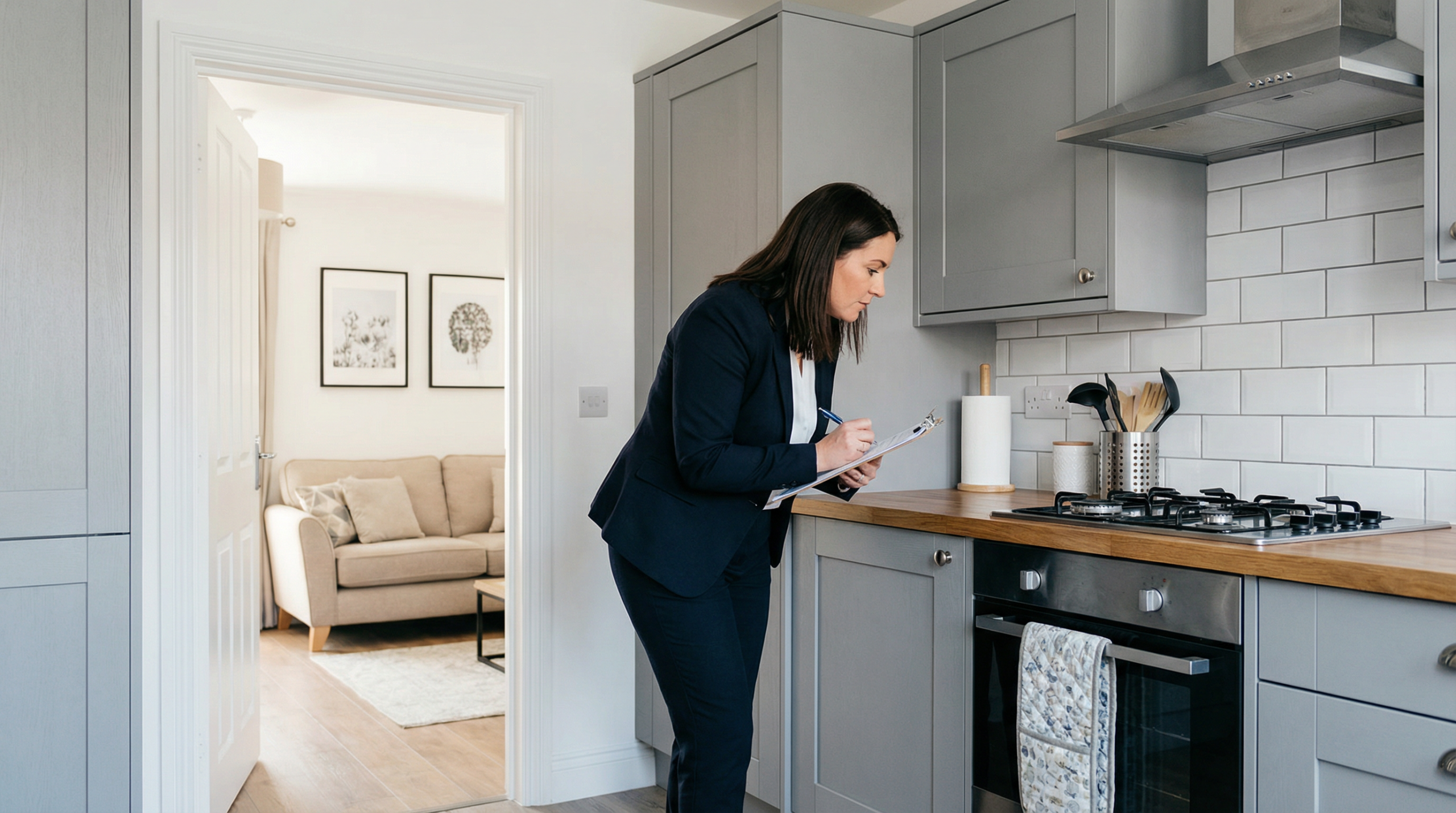 Council officer inspecting a property as part of a private sector leasing scheme